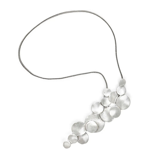 Bubble Pewter Silver Necklace