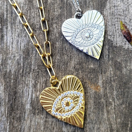 Evil Eye Heart Necklace