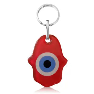 Hamsa Glass Keychain