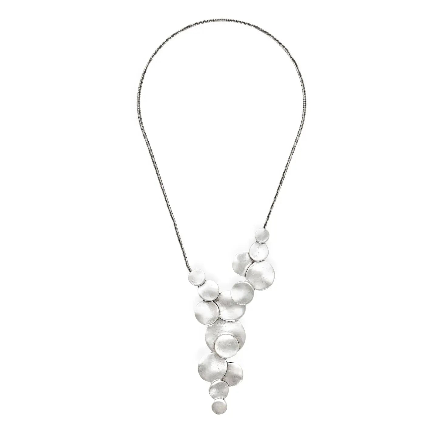 Bubble Pewter Silver Necklace