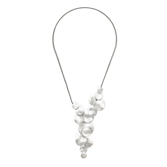 Bubble Pewter Silver Necklace