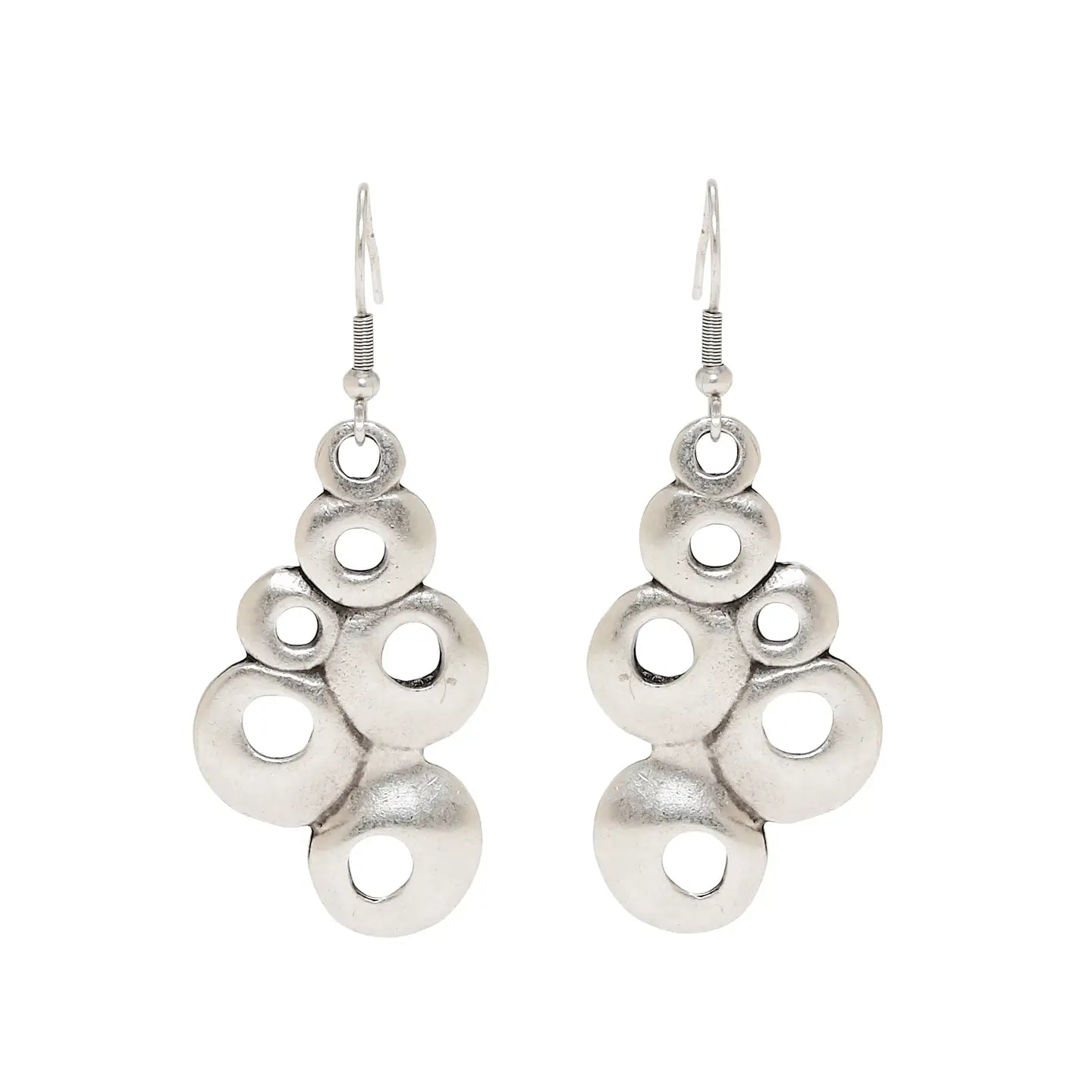 Barnacle Bubble Silver Pewter Earrings