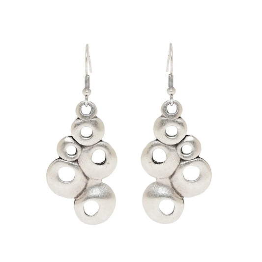 Barnacle Bubble Silver Pewter Earrings