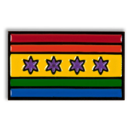 Chicago Pride Flag Enamel Pin