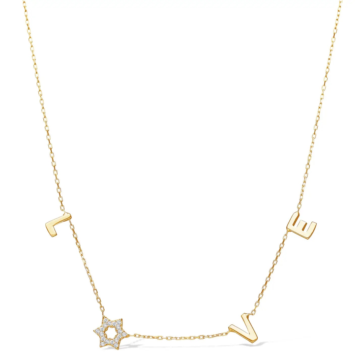 Jewish Star LOVE Necklace