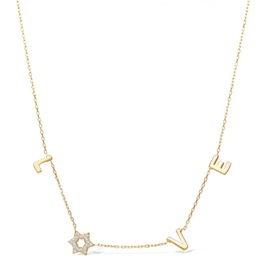 Jewish Star LOVE Necklace