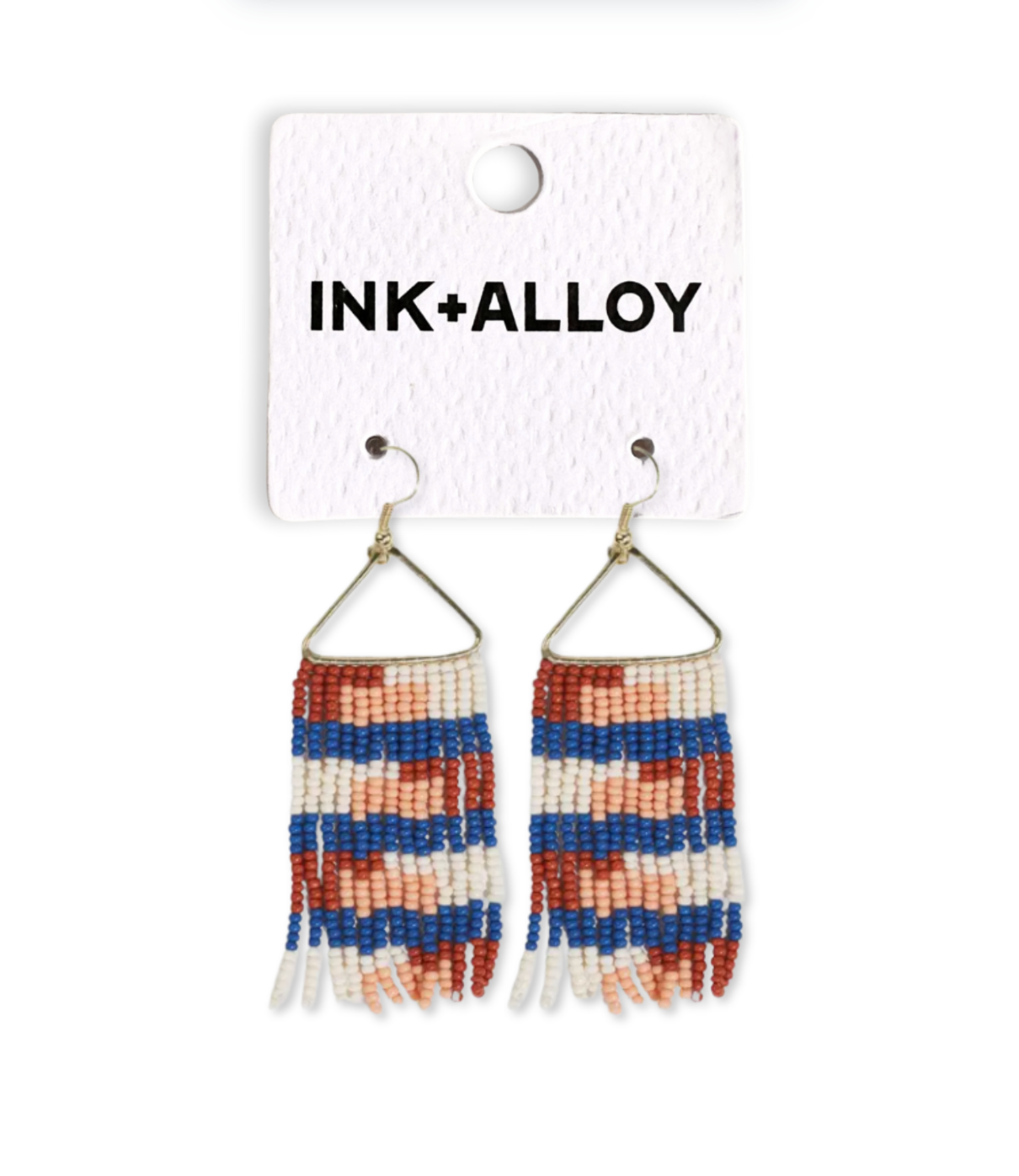 Whitney Quilted Beaded Fringe Earrings Sedona