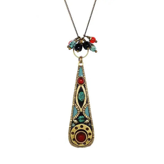 Earth Teardrop Long Necklace