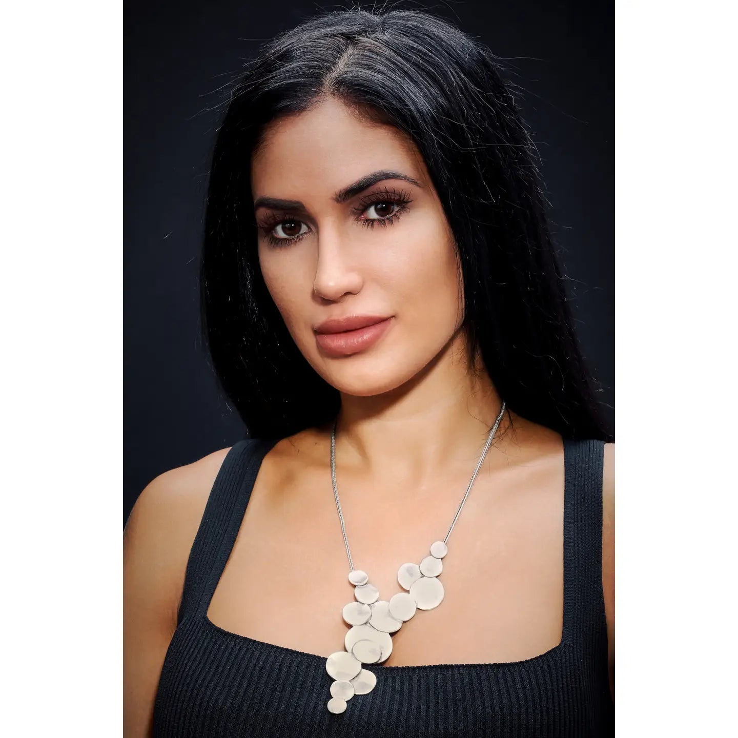 Bubble Pewter Silver Necklace