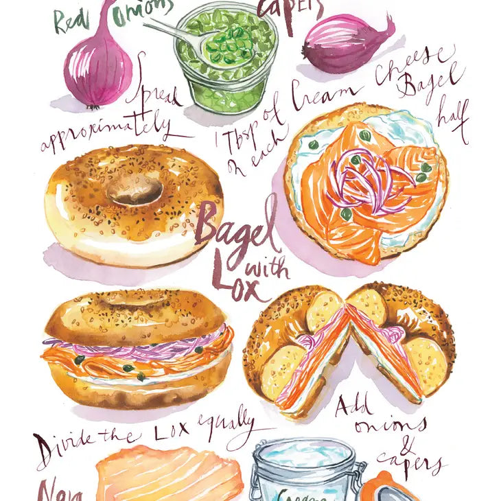 Bagel W/ Lox Kitchen Towel