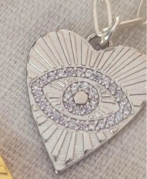Evil Eye Heart Necklace