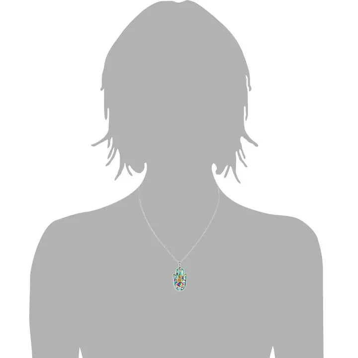 Seeka Elegant Blue Hamsa Necklace