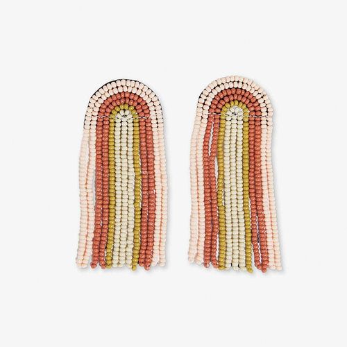 Skylar rainbow beaded fringe earrings