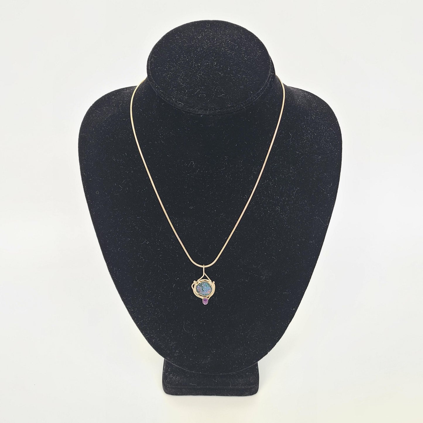 Necklace w/Roman glass, amethyst APRND