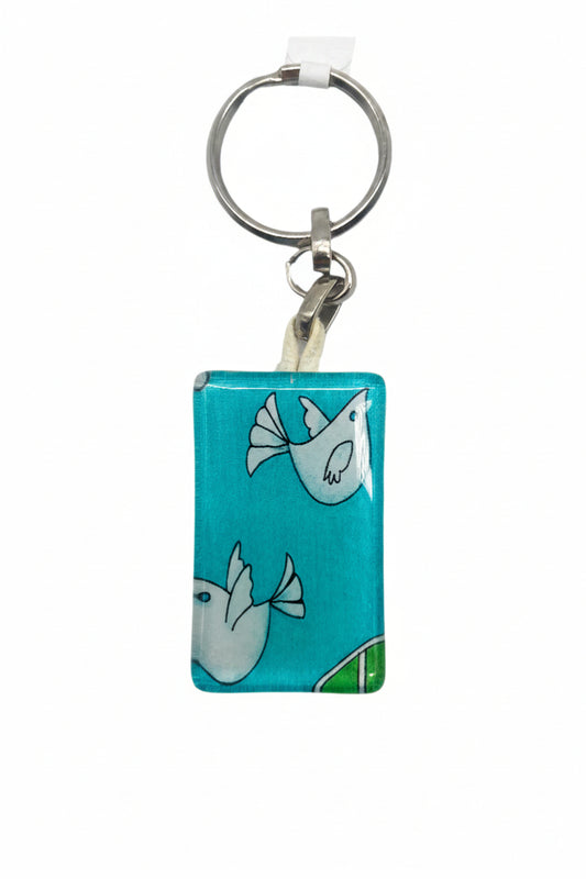 Dove Glass Keychain