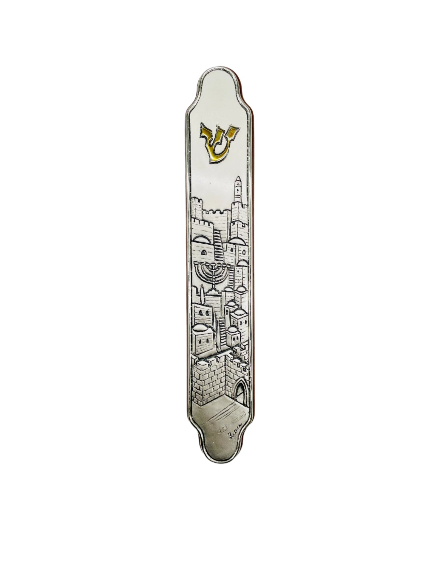 Mezuzah - Wooden and Alumin w Imagery