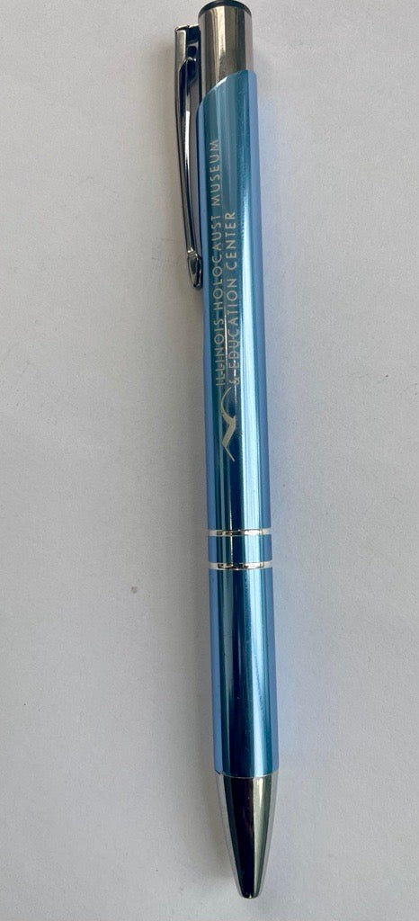 Metallic Blue Museum Logo Pen