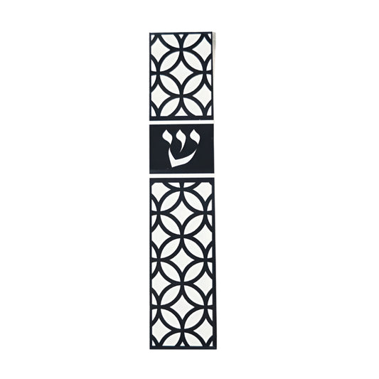Mezuzah - Aluminum Lucite Black/White