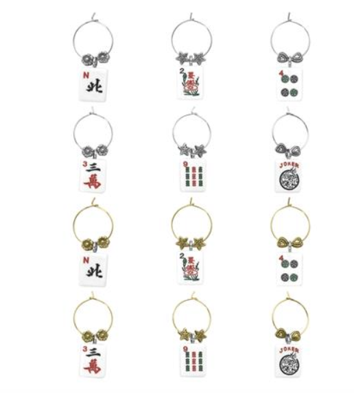 Mah Jongg wine charms