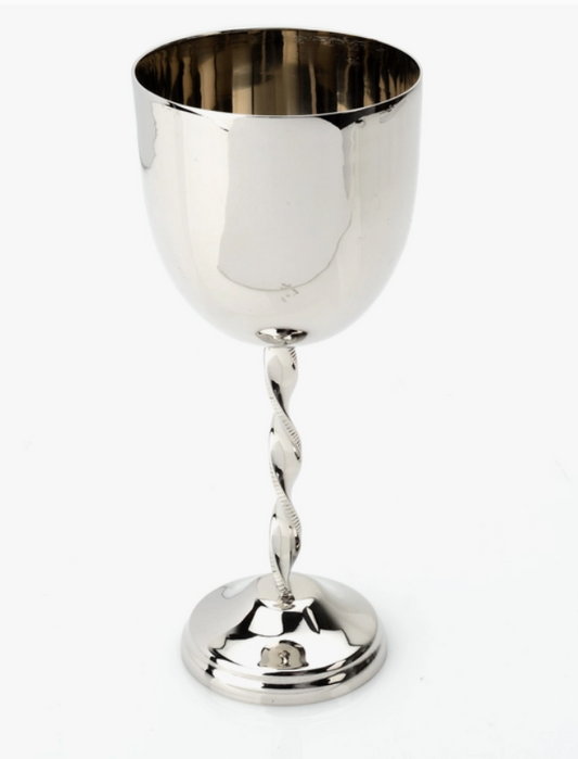 Twisted Stem Nickel Kiddush Goblet