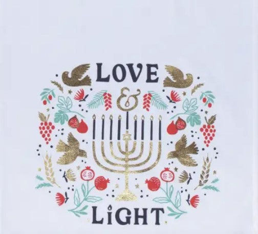 Love and Light Hanukkah Dishtowel