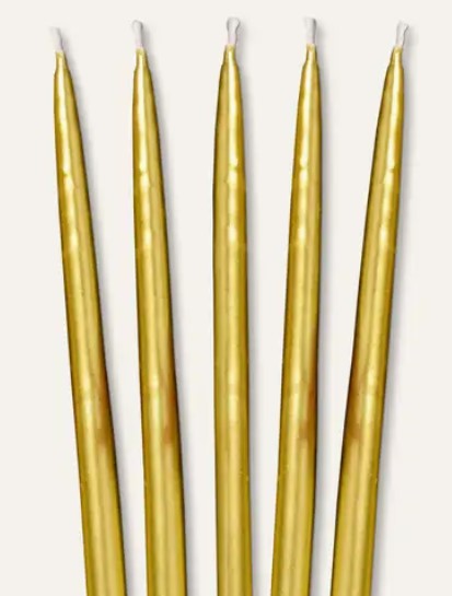 Metallic Gold Hanukkah Candles