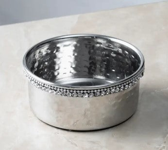 Hammered Stainless Steel Wine Bottle Coaster with Diamonds