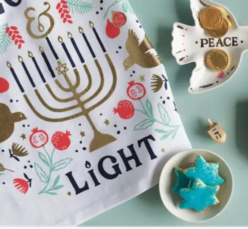 Love and Light Hanukkah Dishtowel