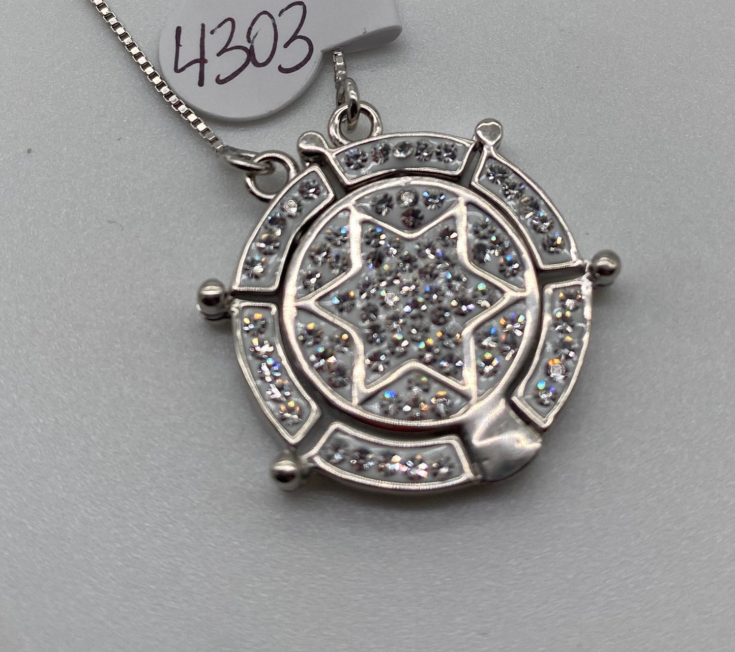 Crystal Star of David and Tree of Life Reversible Necklace