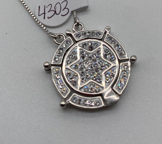 Crystal Star of David and Tree of Life Reversible Necklace