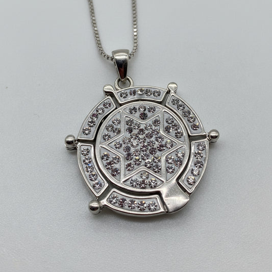 Crystal Star of David and Tree of Life Reversible Necklace
