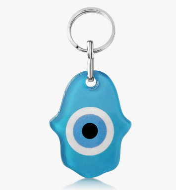 Hamsa Glass Keychain