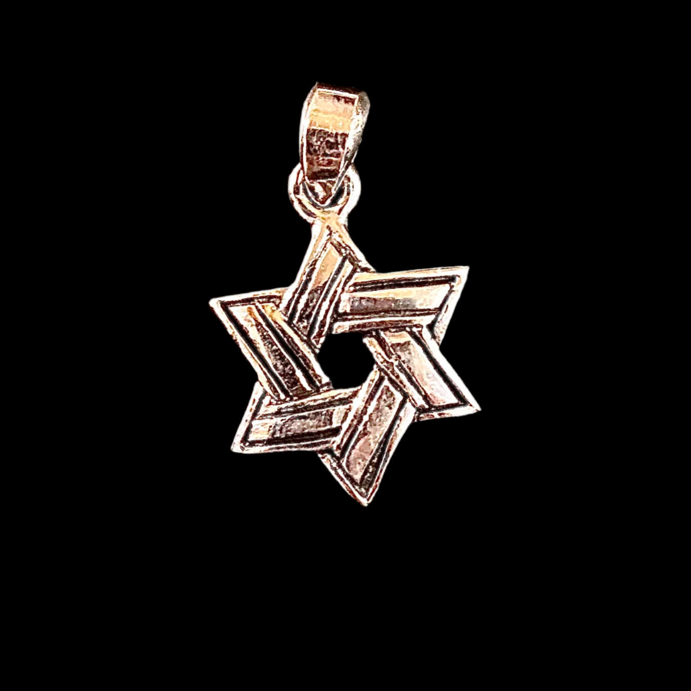 Star of David Black Strips Pendant