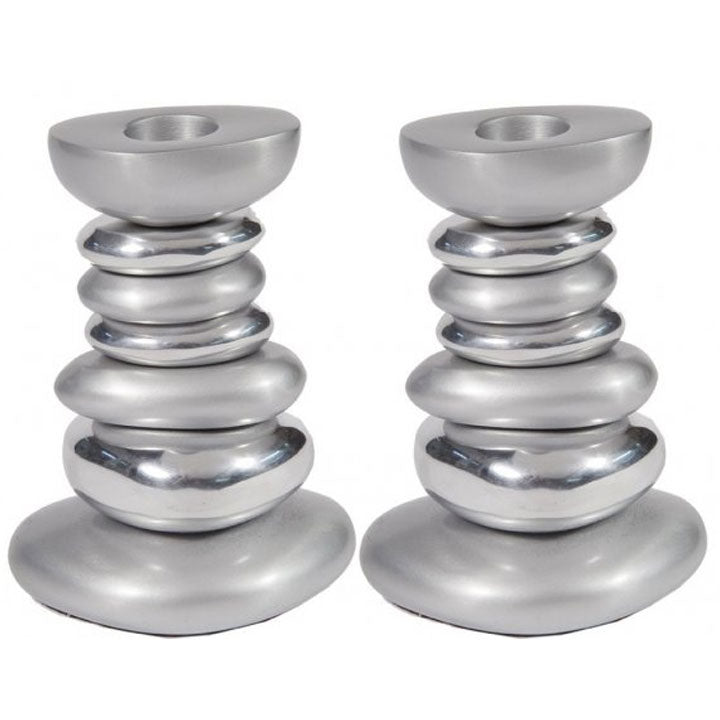Aluminum Stone Candlestick Holder