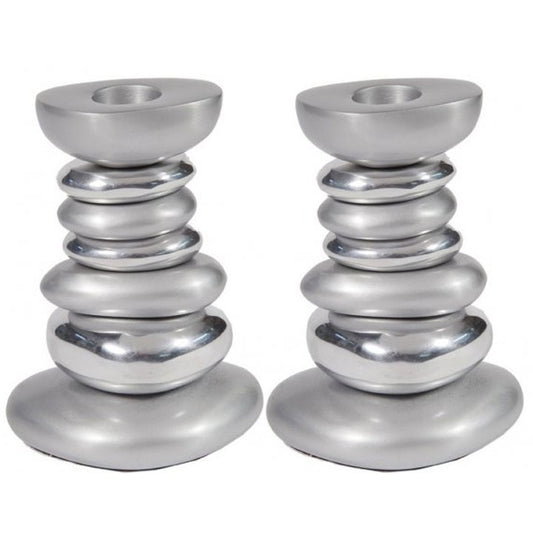 Aluminum Stone Candlestick Holder