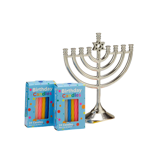 Mini Menorah Set - Menorah and Birthday Candles