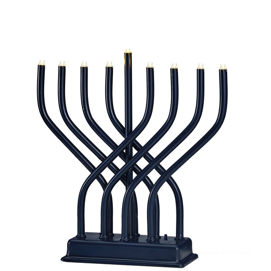 Modern Electric LED Menorah, Navy