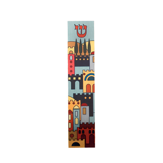 Jerusalem Aluminum Lucite Mezuzah