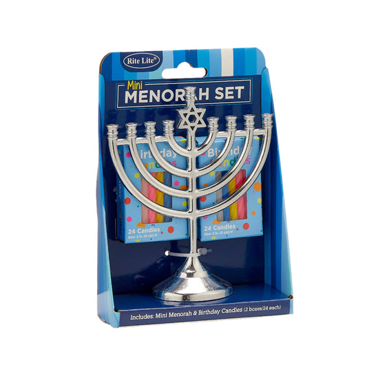Mini Menorah Set - Menorah and Birthday Candles