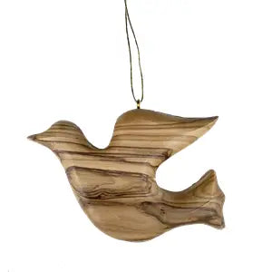 Olive Wood Dove Ornament