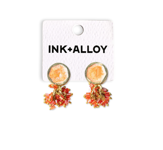 Kimberly enamel earrings (coral)