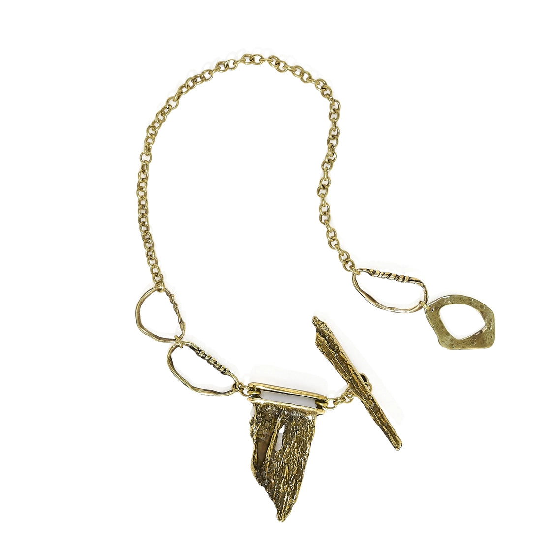 Shark Tooth and Stones Bronze Necklace