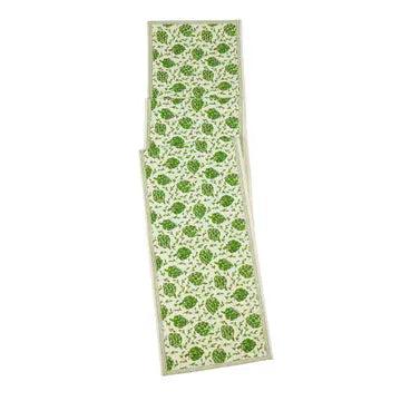 Green Artichoke Print Cotton Table Linens