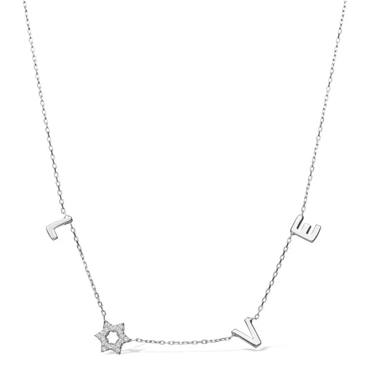 Jewish Star LOVE Necklace