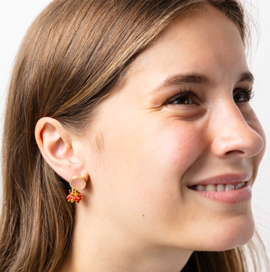 Kimberly Enamel Earring Coral