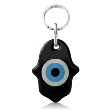 Hamsa Glass Keychain