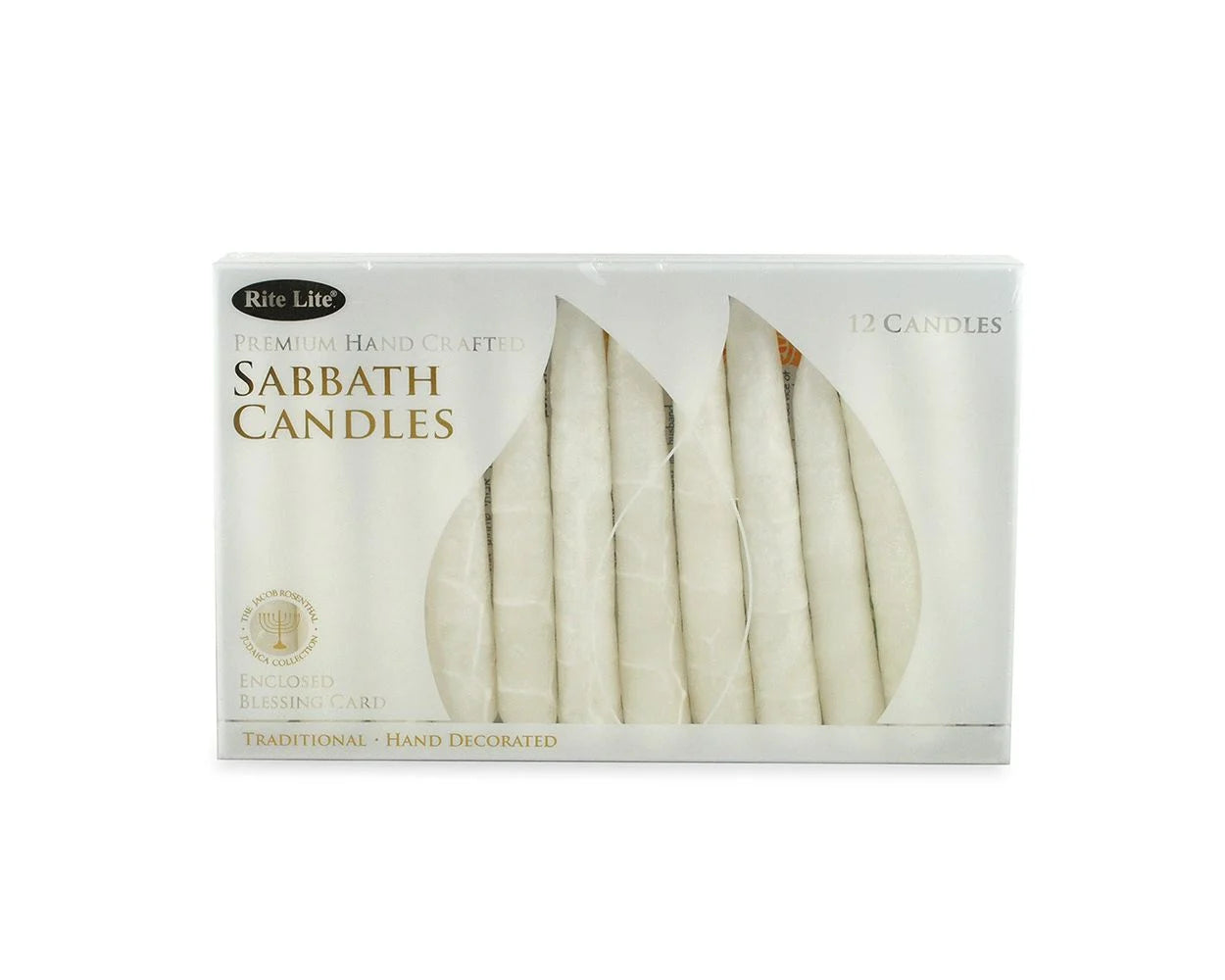 White Frosted Sabbath Candles