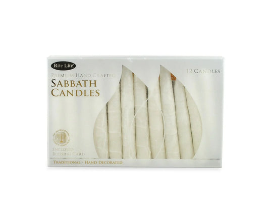 White Frosted Sabbath Candles