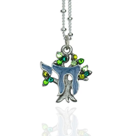 Tamar Crystal Tree of Life Chai Necklace