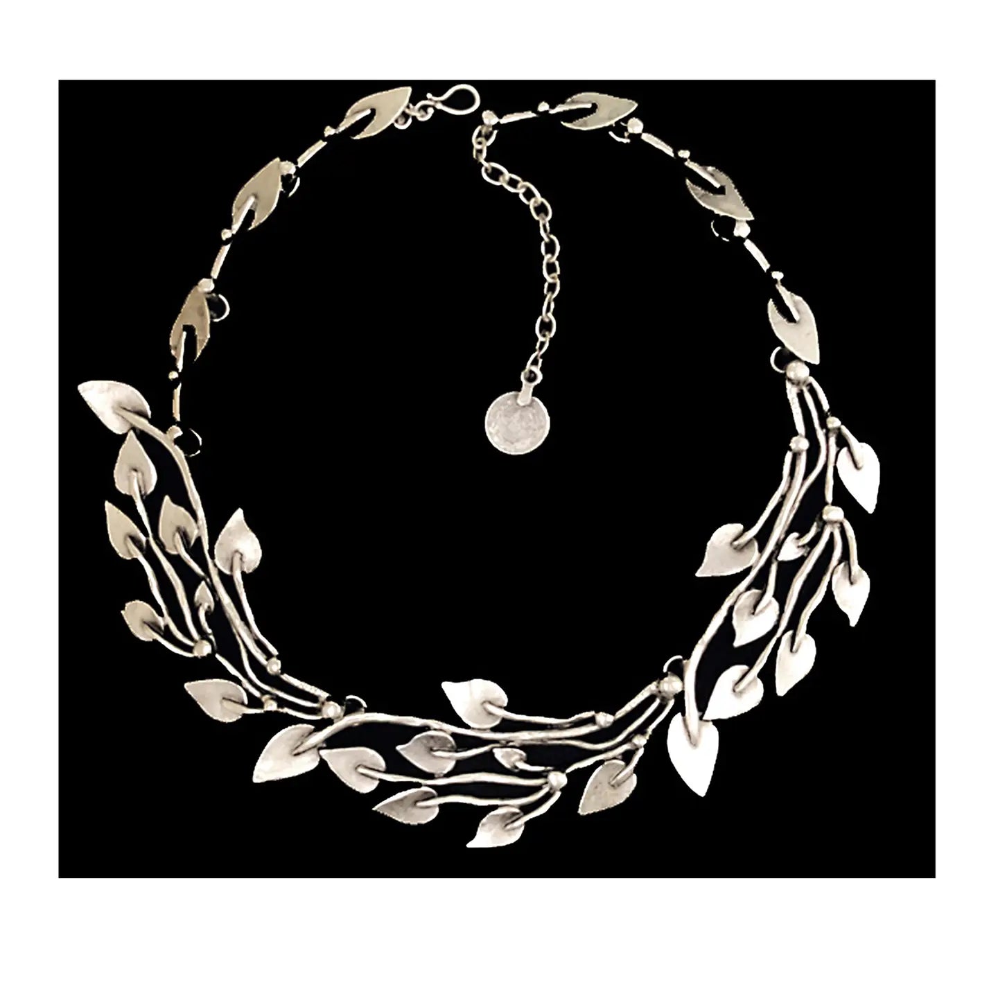 Olive Branch  Pewter Necklace